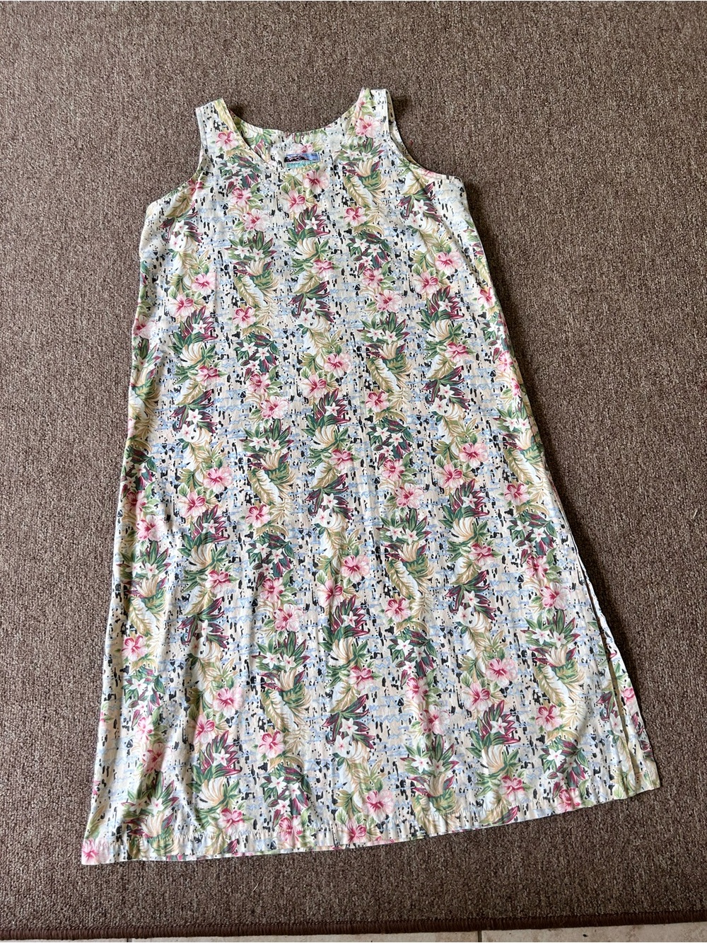 Reyn Spooner Floral Tank Dress - White, Pink & Green